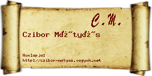 Czibor Mátyás névjegykártya
