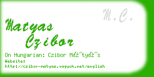 matyas czibor business card